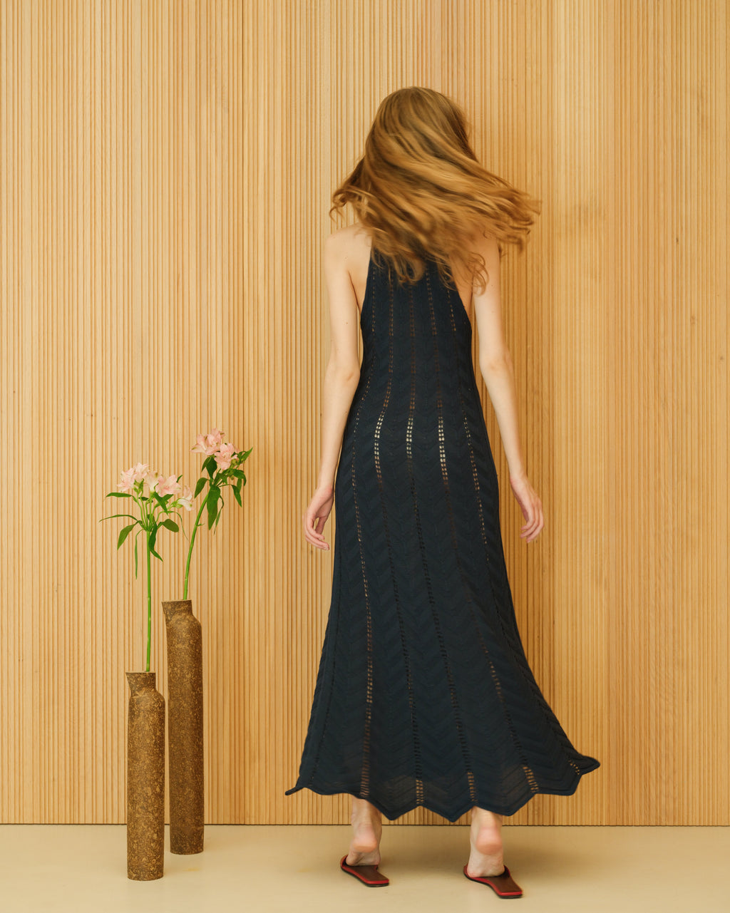 Fine Cotton Dress with Zig Zag Crochet